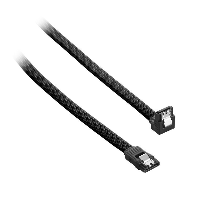 CableMod ModMesh Sleeved Right Angle SATA 3 Cable (Black, 60cm) - Image 2